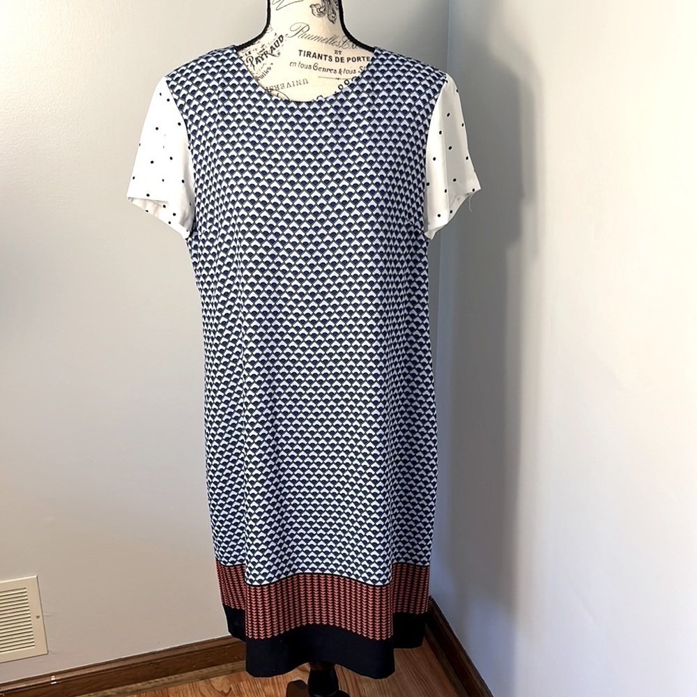 VINCE CAMUTO MULTI PATTERN MIDI DRESS • SIZE 10